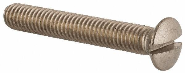 Value Collection - M6x1.00 Metric Coarse, 40mm OAL Slotted Drive Machine Screw - Oval Head, Grade 18-8 & A2 Stainless Steel, Uncoated, Without Washer - Exact Tool & Supply