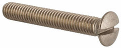 Value Collection - M6x1.00 Metric Coarse, 40mm OAL Slotted Drive Machine Screw - Oval Head, Grade 18-8 & A2 Stainless Steel, Uncoated, Without Washer - Exact Tool & Supply