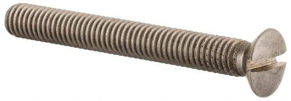 Value Collection - M6x1.00 Metric Coarse, 50mm OAL Slotted Drive Machine Screw - Oval Head, Grade 18-8 & A2 Stainless Steel, Uncoated, Without Washer - Exact Tool & Supply