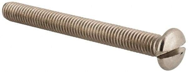 Value Collection - M6x1.00 Metric Coarse, 60mm OAL Slotted Drive Machine Screw - Oval Head, Grade 18-8 & A2 Stainless Steel, Uncoated, Without Washer - Exact Tool & Supply