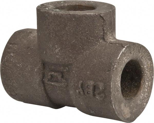 Made in USA - Size 1/4", Class 3,000, Forged Carbon Steel Black Pipe Tee - 3,000 psi, Socket Weld End Connection - Exact Tool & Supply
