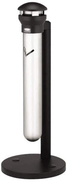 Rubbermaid - 1.3 Gal Stainless Steel Cigarette & Cigar Receptacle - 15-1/2" Wide x 39-5/8" High - Exact Tool & Supply