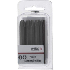 Wiha - 1/4" Drive, #3 Reversible Phillips/Slotted Screwdriver Bit - 2-3/8" OAL - Exact Tool & Supply