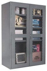 Durham - 3 Shelf Visible Storage Cabinet - Steel, 36" Wide x 24" Deep x 72" High, Gray - Exact Tool & Supply