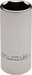 Proto - 3/8" Drive, Deep Hand Socket - 6 Points, 2-3/4" OAL, Alloy Steel, Chrome Finish - Exact Tool & Supply
