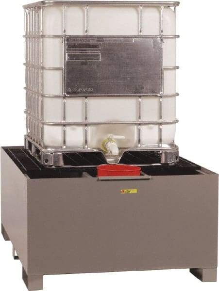 Little Giant - 400 Gallon Steel IBC Sump - 76 Inch Long x 51 Inch Wide x 29 Inch High, 1 Tote, 10,000 Lbs. Load Capacity, Include Pail Holder Shelf - Exact Tool & Supply