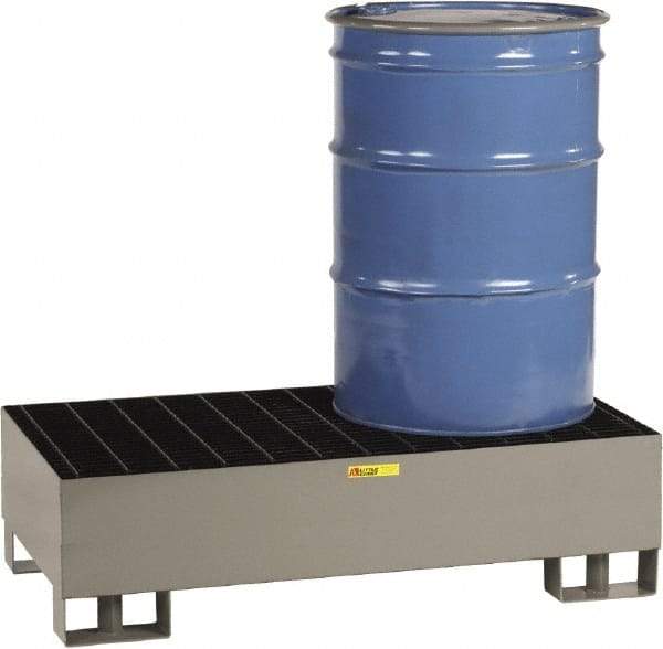 Little Giant - 66 Gal Sump, 2,000 Lb Capacity, 2 Drum, Steel Platform - 51" Long x 26" Wide x 16" High - Exact Tool & Supply