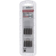 Wiha - 1/4" Drive, Hex Inch Screwdriver Bit - 1" OAL - Exact Tool & Supply