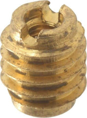 E-Z LOK - M3x0.5, Brass Knife Insert - 1/4" Drill, 1/4" Hole Diam, 3/8" Long, 1/2" Min Grip, M3 Hex - Exact Tool & Supply