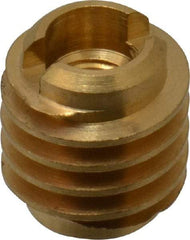 E-Z LOK - M4x0.7, Brass Knife Insert - 1/4" Drill, 1/4" Hole Diam, 3/8" Long, 1/2" Min Grip, M4 Hex - Exact Tool & Supply