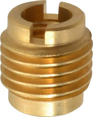 E-Z LOK - M8x1.25, Brass Knife Insert - 1/2" Drill, 1/2" Hole Diam, 5/8" Long, 3/4" Min Grip, M8 Hex - Exact Tool & Supply
