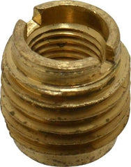 E-Z LOK - 3/8-24, Brass Knife Insert - 1/2" Drill, 1/2" Hole Diam, 5/8" Long, 3/4" Min Grip - Exact Tool & Supply