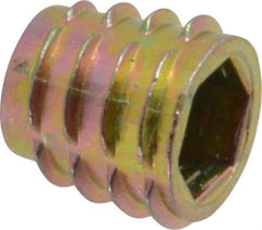 E-Z LOK - M8x1.25, Zinc Alloy Flush Hex Drive Insert - 7/16" Drill, 11mm Hole Diam, 0.512" Long, M8 Hex - Exact Tool & Supply