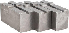 Abbott Workholding Products - Tongue & Groove Attachment, Square Soft Lathe Chuck Jaw - 3 Jaws, Steel, 1-3/4" Btw Mount Hole Ctrs, 4" Long x 1-1/2" Wide x 2" High, 5/16" Groove, 3/8" Fastener - Exact Tool & Supply