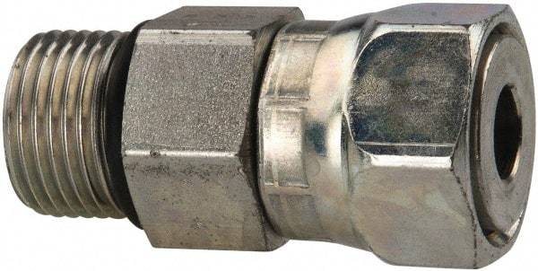 Parker - 1/2" OD, Steel Straight Thread Swivel Connector - 9,200 Max Working psi, 7/8" Hex, O-Ring Face Seal/SAE-ORB Ends - Exact Tool & Supply