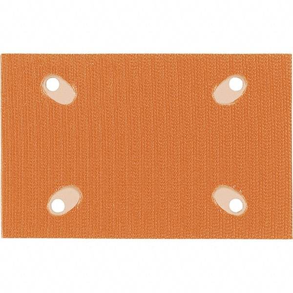 Dynabrade - 5 x 3-1/4" Rectangular Hook Face Backing Pad - Dynabug II Compatible, Screw Attachment, Nonvacuum Pad, 3/8" Thick, Medium Density, Short Nap - Exact Tool & Supply