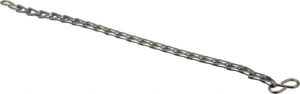EVER-TITE Coupling Products - 0.105" Diam Stainless Steel Single Jack Chain w/S-Hooks - 30 Lb Load Limit, 14 Links per Foot, #12 - Exact Tool & Supply