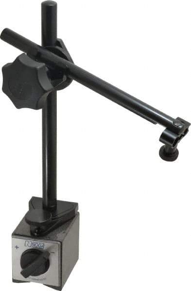 Noga - 175 Lb Magnetic Force, Fine Adjustment Indicator Positioner & Holder with Base - Post & Articulated Arm, Rectangular Base, 55mm Base Height, 60mm Base Length, 50mm Base Width - Exact Tool & Supply