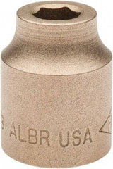 Ampco - 3/8", 1/2" Drive, Standard Hand Socket - 6 Points, 1-3/16" OAL, Aluminum Bronze - Exact Tool & Supply