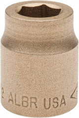 Ampco - 1/2", 1/2" Drive, Standard Hand Socket - 6 Points, 1-3/16" OAL, Aluminum Bronze - Exact Tool & Supply