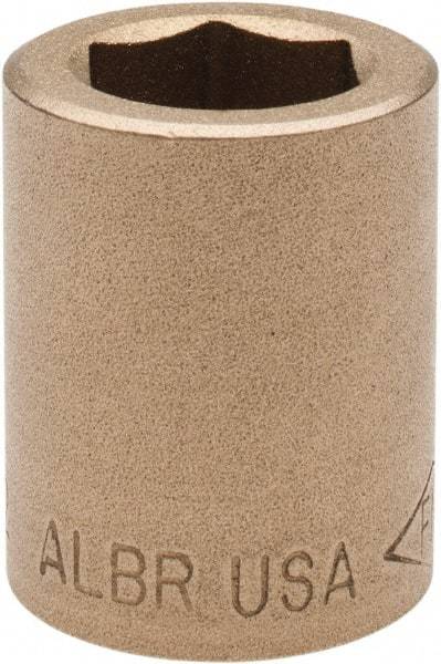 Ampco - 19/32", 1/2" Drive, Standard Hand Socket - 6 Points, 1-3/16" OAL, Aluminum Bronze - Exact Tool & Supply