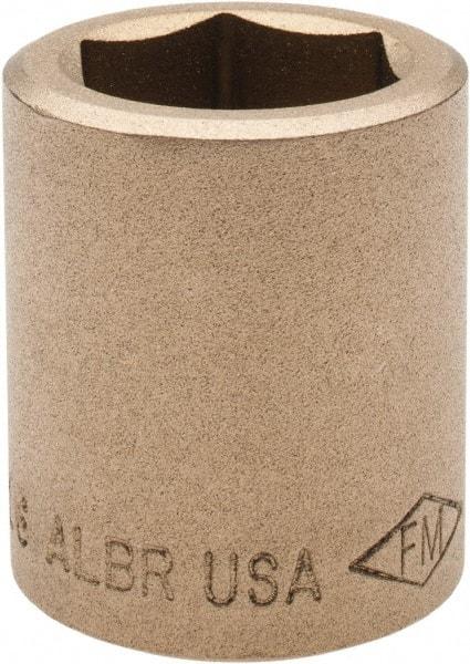 Ampco - 13/16", 1/2" Drive, Standard Hand Socket - 6 Points, 1-7/16" OAL, Aluminum Bronze - Exact Tool & Supply
