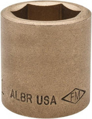 Ampco - 1", 1/2" Drive, Standard Hand Socket - 6 Points, 1-1/2" OAL, Aluminum Bronze - Exact Tool & Supply