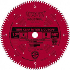 Freud - 12" Diam, 1" Arbor Hole Diam, 96 Tooth Wet & Dry Cut Saw Blade - Carbide-Tipped, Standard Round Arbor - Exact Tool & Supply