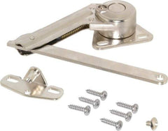 Sugatsune - 8-1/2" OAL x 7/8" Wide, 60 Lb/Inch Capacity, Adjustable Soft Down Stay - Left Side, 5mm Mounting Hole Diam, 90° Max Opening, Nickel Plated Steel & Zinc Alloy - Exact Tool & Supply