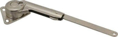 Sugatsune - 8-1/2" OAL x 7/8" Wide, 60 Lb/Inch Capacity, Adjustable Soft Down Stay - Left Side, 5mm Mounting Hole Diam, 105° Max Opening, Nickel Plated Steel & Zinc Alloy - Exact Tool & Supply