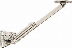 Sugatsune - 8-1/2" OAL x 7/8" Wide, 60 Lb/Inch Capacity, Adjustable Soft Down Stay - Right Side, 5mm Mounting Hole Diam, 105° Max Opening, Nickel Plated Steel & Zinc Alloy - Exact Tool & Supply