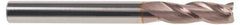 SGS - 11/64", 5/8" LOC, 3/16" Shank Diam, 2" OAL, 3 Flute, Solid Carbide Square End Mill - Single End, TiCN Finish, Spiral Flute, 30° Helix, Centercutting, Right Hand Cut, Right Hand Flute, Series 5 - Exact Tool & Supply