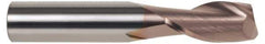 SGS - 3/4", 1-1/2" LOC, 3/4" Shank Diam, 4" OAL, 2 Flute, Solid Carbide Square End Mill - Single End, TiCN Finish, Spiral Flute, 30° Helix, Centercutting, Right Hand Cut, Right Hand Flute, Series 3 - Exact Tool & Supply