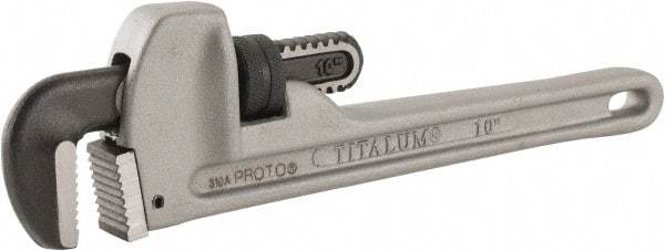Proto - 10" Aluminum Straight Pipe Wrench - 6" Pipe Capacity - Exact Tool & Supply