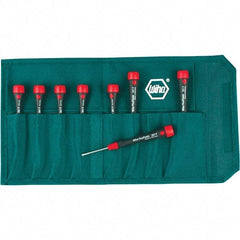 Wiha - 8 Piece Torx Screwdriver Set - Bit Sizes: Torx T1, T2, T3, T4, T5, T6, T-7 & T-8 - Exact Tool & Supply