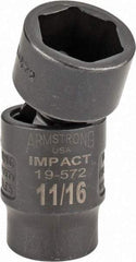 Armstrong - 3/8" Drive 11/16" Standard Universal Impact Socket - 6 Points, 2-11/32" OAL - Exact Tool & Supply