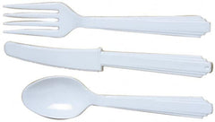 Ability One - Paper & Plastic Cups, Plates, Bowls & Utensils; Breakroom Accessory Type: Plastic Utensil Set ; Breakroom Accessory Description: TYPE-3 3PC SET PLASTIC FLATWARE IND WRAPPED - Exact Tool & Supply