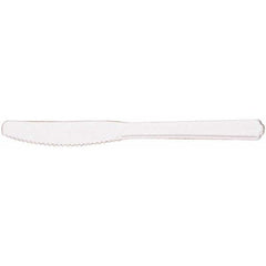 Ability One - Paper & Plastic Cups, Plates, Bowls & Utensils; Breakroom Accessory Type: Plastic Knife ; Breakroom Accessory Description: PLASTIC KNIVES,Med-Wt,White,1000ct - Exact Tool & Supply