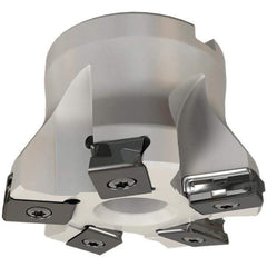 Iscar - 10 Inserts, 6" Cut Diam, 2" Arbor Diam, 0.118" Max Depth of Cut, Indexable Square-Shoulder Face Mill - 0/90° Lead Angle, 2" High, HTP LNHT 1606 Insert Compatibility, Series TangPlunge - Exact Tool & Supply