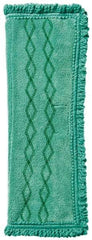 Rubbermaid - 19-1/2" Long x 14" Wide Microfiber Dust Mop Pad - Quick Connect, Green, Fringed Head - Exact Tool & Supply