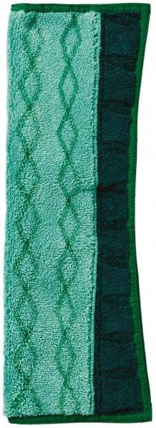 Rubbermaid - 17-1/2" Long x 12" Wide Microfiber Dust Mop Pad - Quick Connect, Green - Exact Tool & Supply