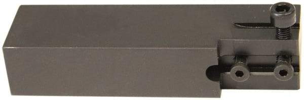 Hertel - HCE, Left Hand Cut, Indexable Cutoff Toolholder - 0.531 Max Depth of Cut, 25.4mm Shank Width, 1/2" Shank Height, 4-1/2" OAL - Exact Tool & Supply