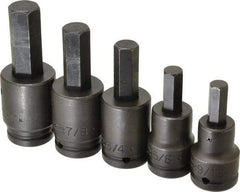 Proto - 5 Piece 3/4" Drive Inch Impact Hex Bit Socket Set - 9/16 to 1" Hex - Exact Tool & Supply
