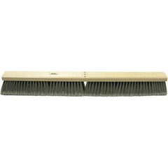 Weiler - 24" Medium Duty Polyester Push Broom - 3" Bristle Length, Wood Block, Bolt-On Handle Connection, Handle Sold Separately - Exact Tool & Supply