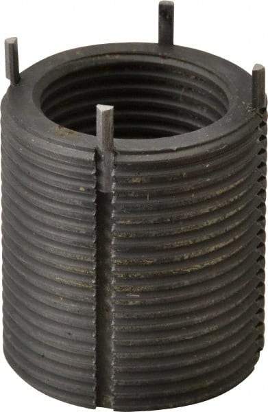Recoil - 1-1/8 - 12 Internal, 1-1/2 - 12 External, 1-5/8" Insert Length, Heavy Duty Keylocking Thread Inserts - Carbon Steel, Zinc Phosphate Finish, Grade C1215 - Exact Tool & Supply