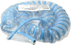 Advanced Technology Products - 5/32" ID x 1/4" OD, 15/32" Wall Thickness, Polyurethane Tube - Light Blue & Clear, 140 Max psi, 98 Shore A Hardness - Exact Tool & Supply