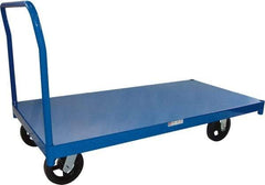 PRO-SOURCE - 1,200 Lb Capacity Steel Platform Truck - Steel Deck, 30" OAW, Rubber Casters - Exact Tool & Supply
