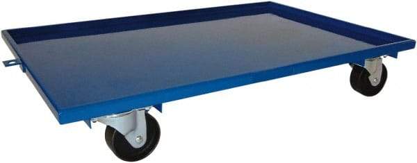 PRO-SOURCE - 1,600 Lb Capacity Steel Lip Up Dolly - 27" Long x 16" Wide, 4" Wheels - Exact Tool & Supply