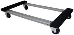 PRO-SOURCE - 1,000 Lb Capacity Oak/Metal Open Carpet Covered Raised Ends Dolly - 30" Long x 18" Wide, 3" Wheels - Exact Tool & Supply