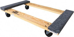 PRO-SOURCE - 1,000 Lb Capacity Hardwood/Carpet Open Carpet Covered Raised Ends Dolly - 30" Long x 18" Wide, 3" Wheels - Exact Tool & Supply
